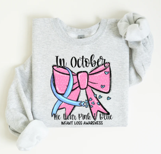 In October We Wear Pink And Blue Sweatshirt